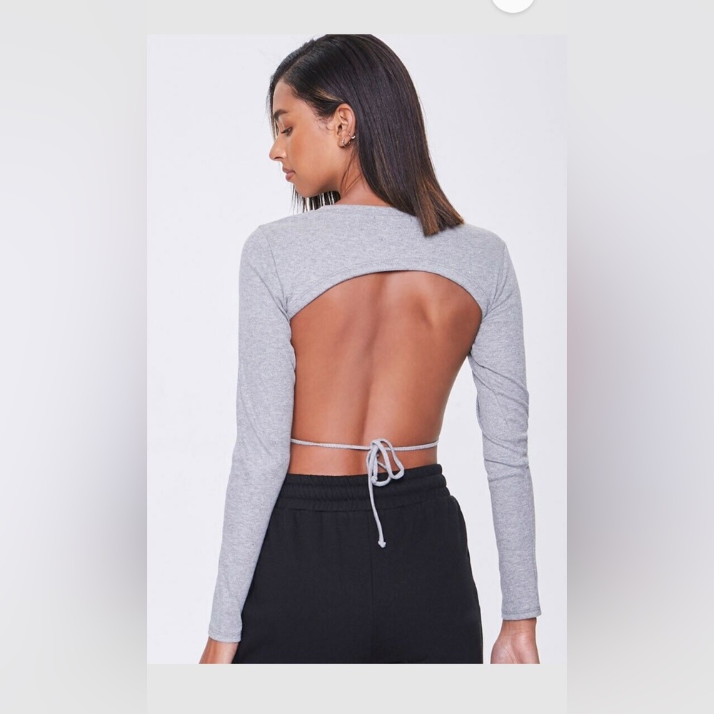 Grey backless top - Picture 3 of 4